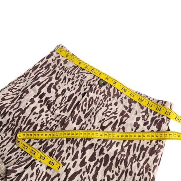 Anthropologie Maeve The Ettie Shorts, Animal Print, Brown, High Rise, Size 30 - Picture 5 of 9